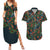 New Zealand Christmas Couples Matching Summer Maxi Dress and Hawaiian Shirt Romantic Tui Birds on Pohutukawa - Cobalt - Polynesian Pride