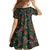 New Zealand Christmas Family Matching Off Shoulder Maxi Dress and Hawaiian Shirt Romantic Tui Birds on Pohutukawa - Cobalt - Polynesian Pride