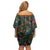 New Zealand Christmas Family Matching Off Shoulder Short Dress and Hawaiian Shirt Romantic Tui Birds on Pohutukawa - Cobalt - Polynesian Pride