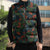 New Zealand Christmas Sleeveless Puffer Jacket Romantic Tui Birds on Pohutukawa - Cobalt - Polynesian Pride