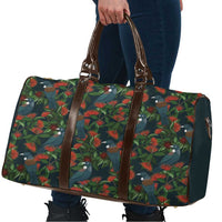 New Zealand Christmas Travel Bag Romantic Tui Birds on Pohutukawa - Cobalt - Polynesian Pride