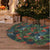 New Zealand Christmas Tree Skirt Romantic Tui Birds on Pohutukawa - Cobalt - Polynesian Pride
