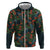 New Zealand Christmas Zip Hoodie Romantic Tui Birds on Pohutukawa - Cobalt - Polynesian Pride