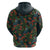 New Zealand Christmas Zip Hoodie Romantic Tui Birds on Pohutukawa - Cobalt - Polynesian Pride