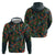 New Zealand Christmas Zip Hoodie Romantic Tui Birds on Pohutukawa - Cobalt - Polynesian Pride