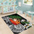 Polynesian Area Rug Tropical Santa - Plumeria Black Vintage