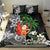 Polynesian Bedding Set Tropical Santa - Plumeria Black Vintage