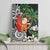 Polynesian Canvas Wall Art Tropical Santa - Plumeria Black Vintage