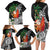 Polynesian Family Matching Long Sleeve Bodycon Dress and Hawaiian Shirt Tropical Santa - Plumeria Black Vintage