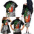 Polynesian Family Matching Off The Shoulder Long Sleeve Dress and Hawaiian Shirt Tropical Santa - Plumeria Black Vintage