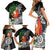 Polynesian Family Matching Short Sleeve Bodycon Dress and Hawaiian Shirt Tropical Santa - Plumeria Black Vintage