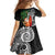 Polynesian Family Matching Summer Maxi Dress and Hawaiian Shirt Tropical Santa - Plumeria Black Vintage