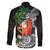 Polynesian Family Matching Summer Maxi Dress and Hawaiian Shirt Tropical Santa - Plumeria Black Vintage