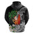 Polynesian Hoodie Tropical Santa - Plumeria Black Vintage