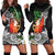 Polynesian Hoodie Dress Tropical Santa - Plumeria Black Vintage