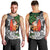 Polynesian Men Tank Top Tropical Santa - Plumeria Black Vintage