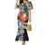 Polynesian Mermaid Dress Tropical Santa - Plumeria Black Vintage