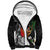 Polynesian Sherpa Hoodie Tropical Santa - Plumeria Black Vintage