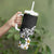 Polynesian Tumbler With Handle Tropical Santa - Plumeria Black Vintage