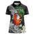 Polynesian Women Polo Shirt Tropical Santa - Plumeria Black Vintage