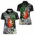 Polynesian Women Polo Shirt Tropical Santa - Plumeria Black Vintage