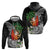 Polynesian Zip Hoodie Tropical Santa - Plumeria Black Vintage