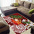 Polynesian Area Rug Tropical Santa - Plumeria Red Vintage