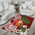 Polynesian Area Rug Tropical Santa - Plumeria Red Vintage