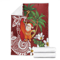 Polynesian Blanket Tropical Santa - Plumeria Red Vintage LT7 - Polynesian Pride