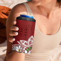 Polynesian 4 in 1 Can Cooler Tumbler Tropical Santa - Plumeria Red Vintage