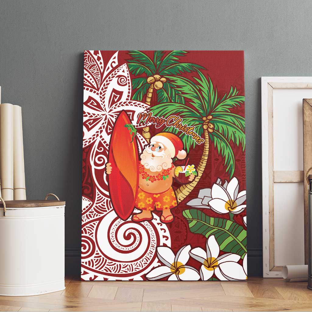 Polynesian Canvas Wall Art Tropical Santa - Plumeria Red Vintage LT7 - Polynesian Pride