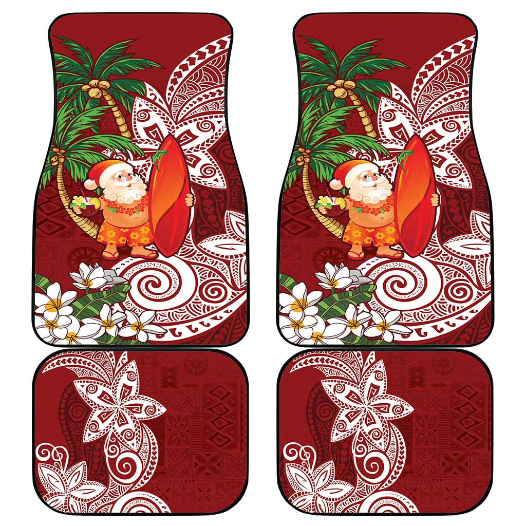 Polynesian Car Mats Tropical Santa - Plumeria Red Vintage LT7 - Polynesian Pride