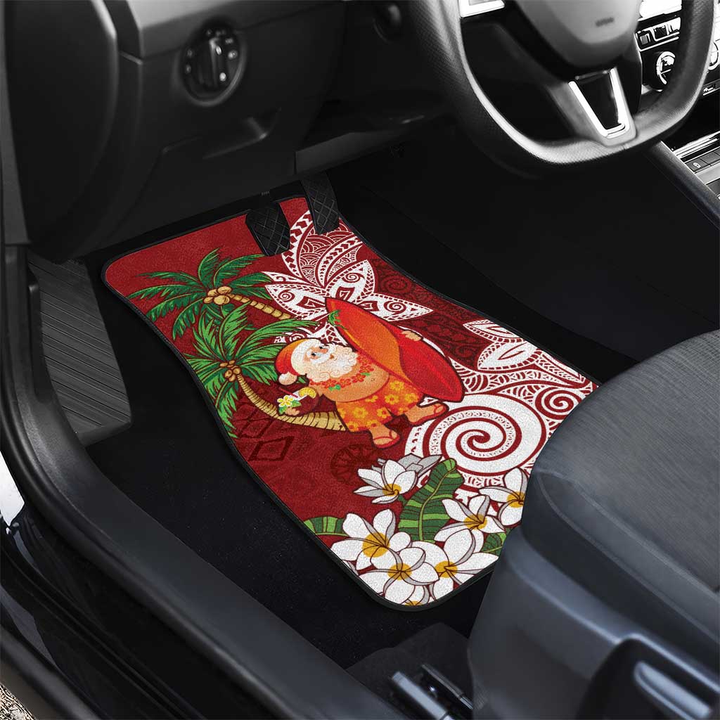 Polynesian Car Mats Tropical Santa - Plumeria Red Vintage LT7 - Polynesian Pride