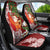 Polynesian Car Seat Cover Tropical Santa - Plumeria Red Vintage