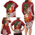 Polynesian Family Matching Long Sleeve Bodycon Dress and Hawaiian Shirt Tropical Santa - Plumeria Red Vintage