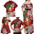 Polynesian Family Matching Off Shoulder Maxi Dress and Hawaiian Shirt Tropical Santa - Plumeria Red Vintage