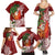 Polynesian Family Matching Summer Maxi Dress and Hawaiian Shirt Tropical Santa - Plumeria Red Vintage