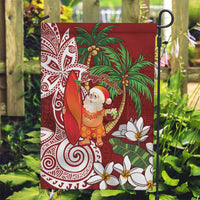 Polynesian Garden Flag Tropical Santa - Plumeria Red Vintage LT7 Garden Flag Red - Polynesian Pride