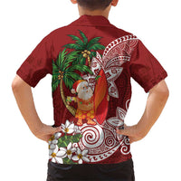 Polynesian Hawaiian Shirt Tropical Santa - Plumeria Red Vintage LT7 - Polynesian Pride
