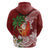 Polynesian Hoodie Tropical Santa - Plumeria Red Vintage