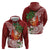 Polynesian Hoodie Tropical Santa - Plumeria Red Vintage