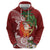 Polynesian Hoodie Tropical Santa - Plumeria Red Vintage