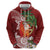 Polynesian Hoodie Tropical Santa - Plumeria Red Vintage