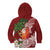 Polynesian Kid Hoodie Tropical Santa - Plumeria Red Vintage