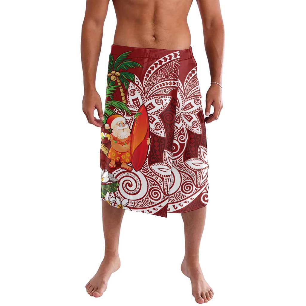 Polynesian Lavalava Tropical Santa - Plumeria Red Vintage LT7 Red - Polynesian Pride