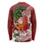 Polynesian Long Sleeve Shirt Tropical Santa - Plumeria Red Vintage