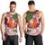 Polynesian Men Tank Top Tropical Santa - Plumeria Red Vintage