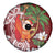 Polynesian Spare Tire Cover Tropical Santa - Plumeria Red Vintage