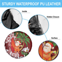 Polynesian Spare Tire Cover Tropical Santa - Plumeria Red Vintage LT7 - Polynesian Pride