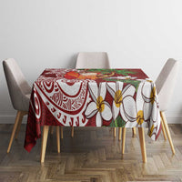 Polynesian Tablecloth Tropical Santa - Plumeria Red Vintage LT7 - Polynesian Pride